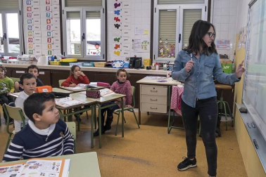 Alumnado del CPRicardo Campano de Viana durante una jornada lectiva