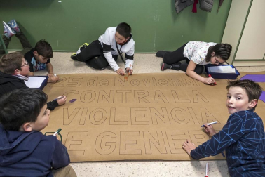 Alumnado del CPRicardo Campano de Viana durante una jornada lectiva