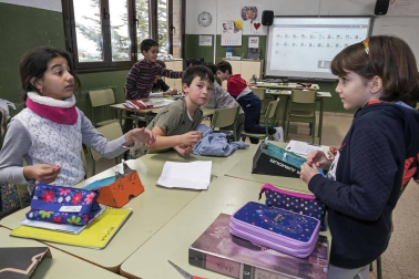 Alumnado del CPRicardo Campano de Viana durante una jornada lectiva