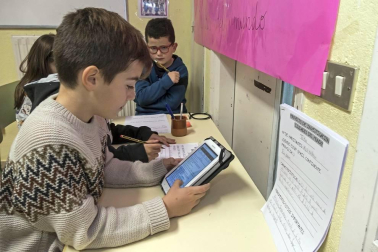 Alumnado del CPRicardo Campano de Viana durante una jornada lectiva