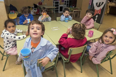 Alumnado del CPRicardo Campano de Viana durante una jornada lectiva