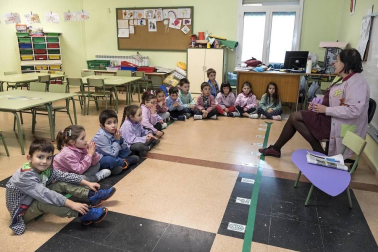 Alumnado del CPRicardo Campano de Viana durante una jornada lectiva