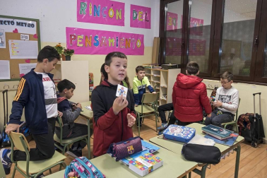 Alumnado del CPRicardo Campano de Viana durante una jornada lectiva