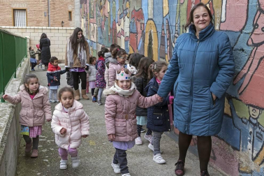 Alumnado del CPRicardo Campano de Viana durante una jornada lectiva