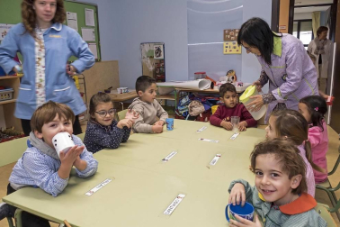 Alumnado del CPRicardo Campano de Viana durante una jornada lectiva