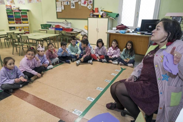 Alumnado del CPRicardo Campano de Viana durante una jornada lectiva