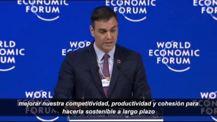 Pedro Sánchez defiende en Davos la fortaleza de la economía española