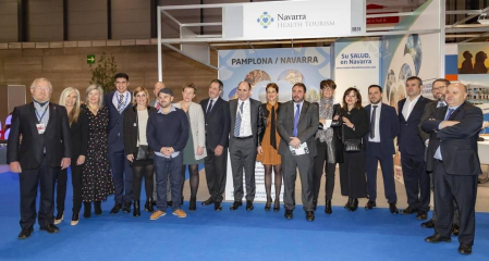 La presidenta del Gobierno de Navarra, María Chivite, ha presidido este viernes el acto institucional del Día de Navarra en el pabellón de la Comunidad Foral en la Feria Internacional de Turismo (FITUR).