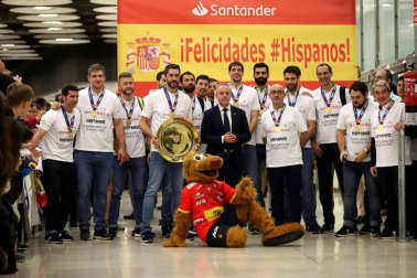 Los componentes de la selección, que este domingo se proclamó campeona de Europa, aterrizaron este lunes en Madrid a última hora de la tarde.