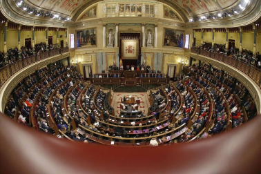 La familia real al completo ha presidido este lunes la sesión solemne de la apertura de la XIV Legislatura.