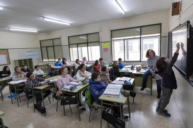 Alumnado del IES Benjamín de Tudela durante una jornada lectiva.