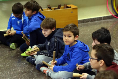 Alumnado del CP Camino de Santiago de Zizur Mayor durante una jornada lectiva.