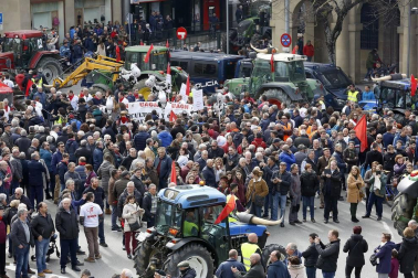 Imágenes de los tractores para la protesta agraria con tractores en Pamplona.