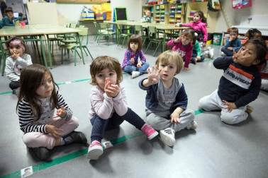 Alumnos del CP Huertas Mayores de Tudela durante una jornada lectiva.
