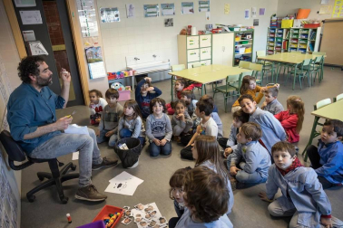 Alumnos del CP Huertas Mayores de Tudela durante una jornada lectiva.