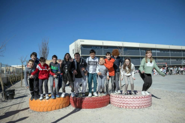 Alumnos del CP Huertas Mayores de Tudela durante una jornada lectiva.