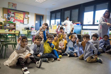 Alumnos del CP Huertas Mayores de Tudela durante una jornada lectiva.