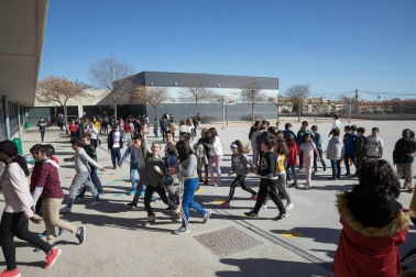 Alumnos del CP Huertas Mayores de Tudela durante una jornada lectiva.