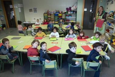 Alumnos del CP Huertas Mayores de Tudela durante una jornada lectiva.