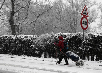 Fotos de la nieve en las localidades navarras de Roncesvalles y Burguete