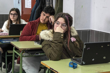 Alumnado del IESO del Camino de Viana durante una jornada lectiva.