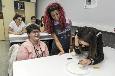 Alumnado del IESO del Camino de Viana durante una jornada lectiva.