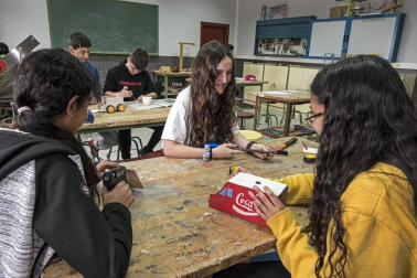 Alumnado del IESO del Camino de Viana durante una jornada lectiva.