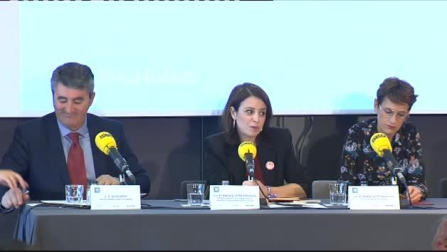 Adriana Lastra, en Pamplona: "La relación con Podemos es buena, pero tenemos que mejorar la coordinación"