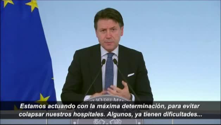 Conte llama a la responsabilidad de los italianos para contener la expansión del coronavirus