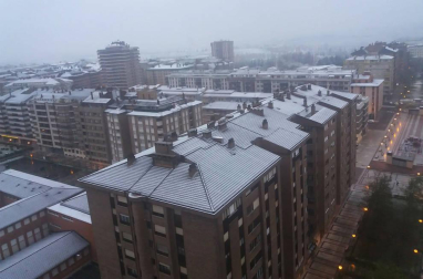 Imágenes de las distintas localidades de Navarra que amanecieron nevadas este martes, 31 de marzo de 2020.
