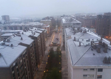 Imágenes de las distintas localidades de Navarra que amanecieron nevadas este martes, 31 de marzo de 2020.