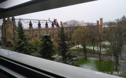 Imágenes de las distintas localidades de Navarra que amanecieron nevadas este martes, 31 de marzo de 2020.