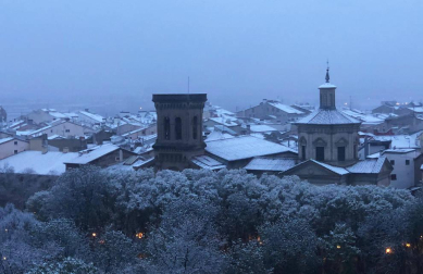 Imágenes de las distintas localidades de Navarra que amanecieron nevadas este martes, 31 de marzo de 2020.