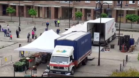 Vídeo del primer día de mercadillo en Villava durante el estado de alarma