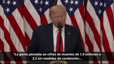 Vídeo: Trump dice que "con suerte" los muertos por Covid-19 en EEUU no superarán los 100.000