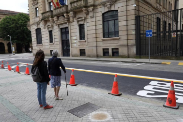 Este sábado se las iniciado la peatonalización del paseo Sarasate, con los cambios de tráfico y modificación de las paradas de villavesas.