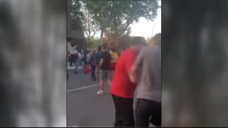 Pelea entre manifestantes de diferente ideología en Madrid