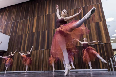 85 alumnos de entre 10 y 16 años de la Escuela de Danza de Navarra ofrecieron este viernes un espectáculo de baile clásico, bolero, flamenco y contemporáneo para cerrar la primera jornada.