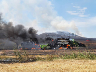 Incendio en los campos cercanos a Los Arcos.