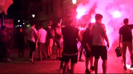 Vídeo: La alegría por el ascenso de la UD Logroñés acaba en celebraciones imprudentes