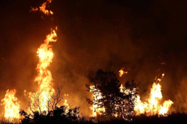 El voraz incendio que desde la tarde de este miércoles afecta a los municipios ourensanos de Cualedro y Monterrei continúa activo y avanzando y supera ya las 1.000 hectáreas