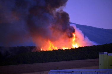 El rayo de una tormenta provoca un incendio forestal en Gazolaz