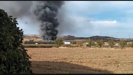 Vídeo del incendio en un desguace de Tafalla