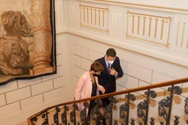 El presidente del Gobierno, Pedro Sánchez, acudió a Pamplona este viernes 13 de noviembre para reunirse con María Chivite y presentar el plan 'España Puede'.