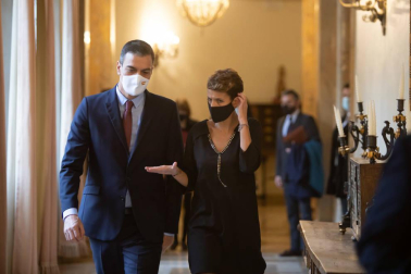 El presidente del Gobierno, Pedro Sánchez, acudió a Pamplona este viernes 13 de noviembre para reunirse con María Chivite y presentar el plan 'España Puede'.