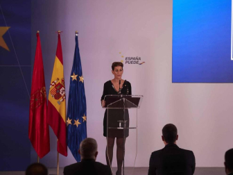 El presidente del Gobierno, Pedro Sánchez, acudió a Pamplona este viernes 13 de noviembre para reunirse con María Chivite y presentar el plan 'España Puede'.