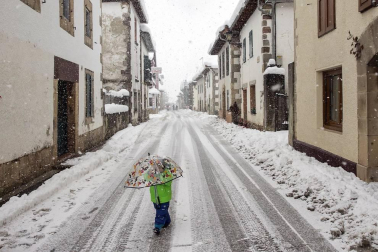 Fotos de Burguete, Roncesvalles y Espinal nevados tras la copiosa nevada