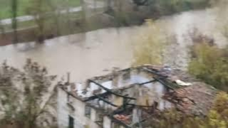 Crecida del río Arga a su paso por la Rochapea (II)
