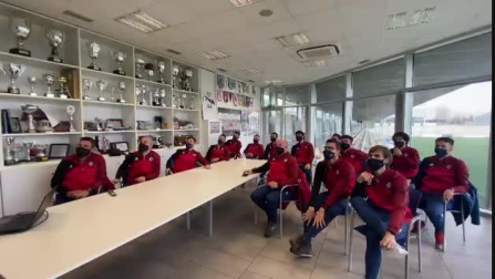 Celebración en la Mutilvera tras conocer el sorteo de Copa del Rey