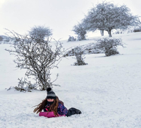 Nieve en el inicio de 2021 en Navarra. La nieve es la protagonista este 2 de enero en la Comunidad foral, que se encuentra en alerta amarilla